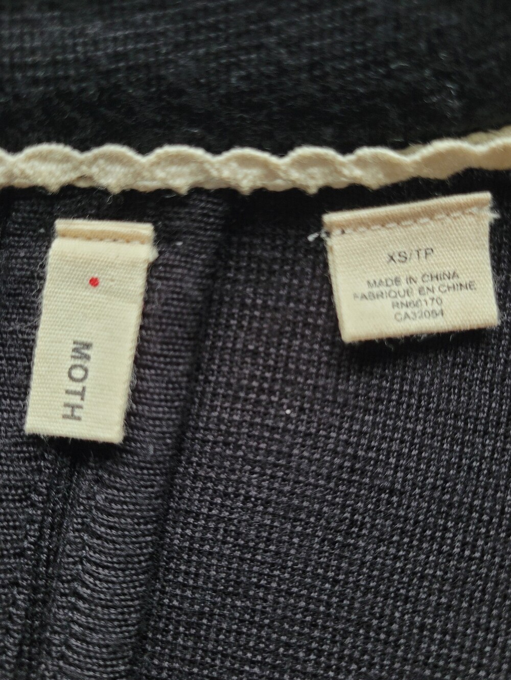 Anthropologie MOTH Black Knit Academic Blazer Cardigan Trimmed Jacket Preppy - Picture 3 of 7